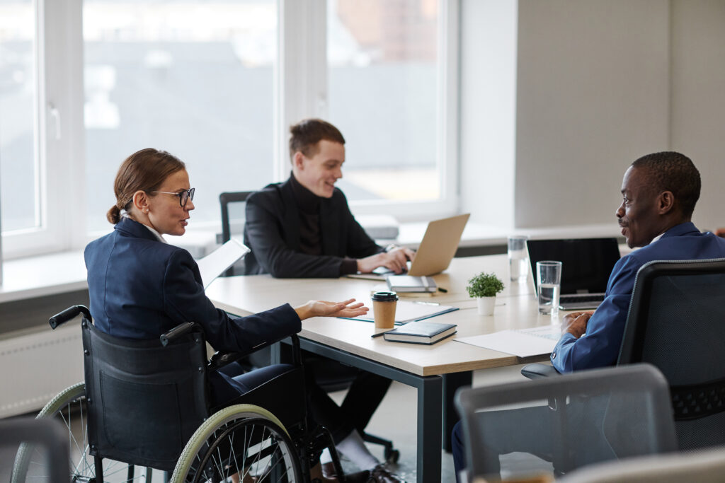Female Business Leader using Wheelchair